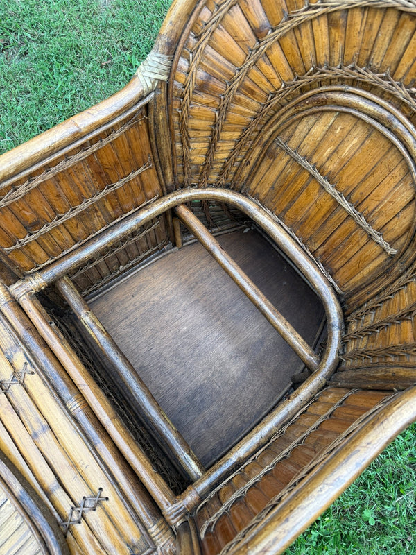 Vintage Split Bamboo Chaise Lounge - Little Boho Valley