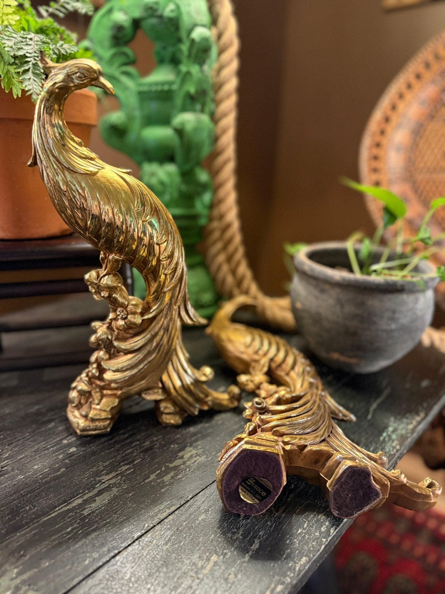Vintage Syroco Peacock Pheasants - Little Boho Valley