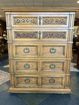 Vintage Thomasville Tall Wooden Dresser - Little Boho Valley