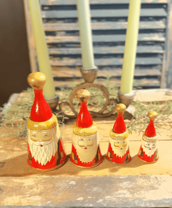 Vintage Wooden Santa Bells - Little Boho Valley