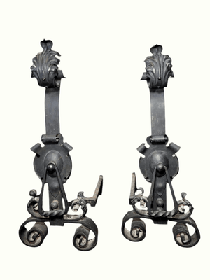 Vintage Wrought Iron Andirons - Little Boho Valley