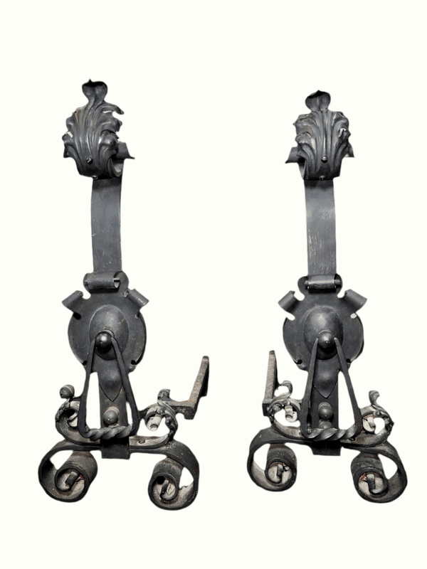 Vintage Wrought Iron Andirons - Little Boho Valley
