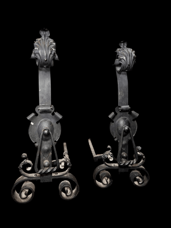 Vintage Wrought Iron Andirons - Little Boho Valley