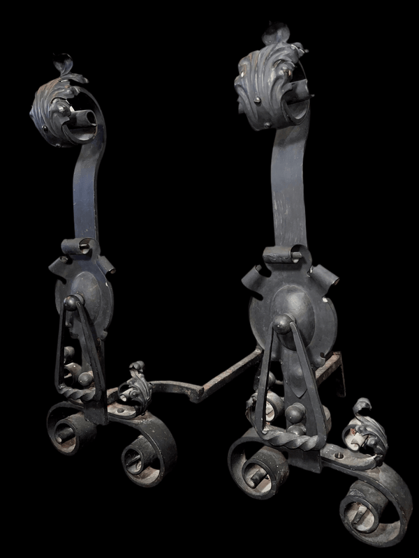 Vintage Wrought Iron Andirons - Little Boho Valley