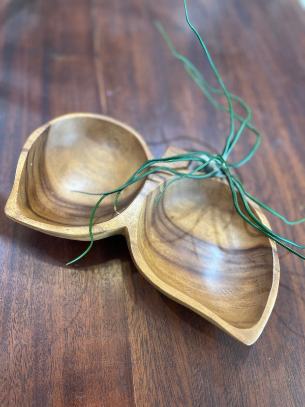 Vintage Wooden Leaf Bowl - Little Boho Valley