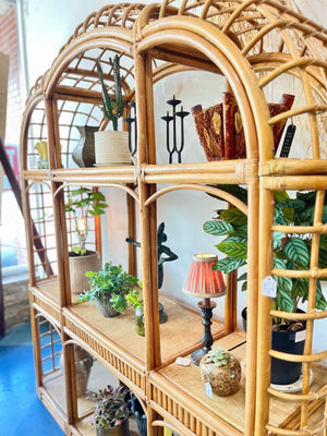 XL Vintage Bamboo/Rattan Shelf Unit - Little Boho Valley