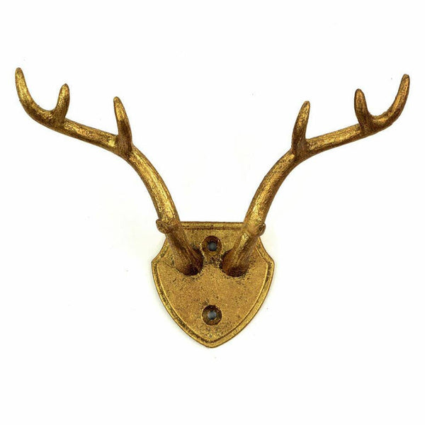 Vagabond Vintage - Cast Iron Gold Leaf Antler Hook