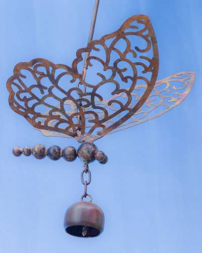 Flamed Butterfly w/Bell Ornament