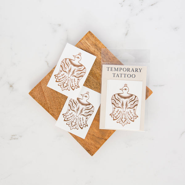 Amicreative - Temporary Tattoo - 3" Metallic Desert Bird