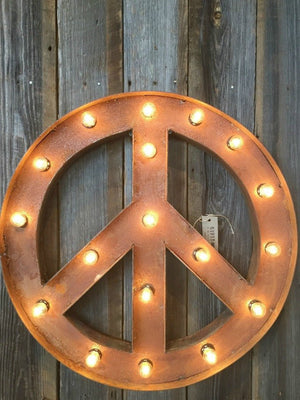 VINTAGE STYLE MARQUEE PEACE SIGN Gypsy Jule