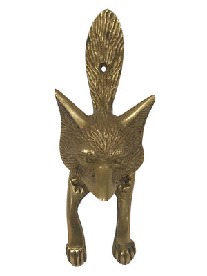 Antiqued Brass Fox Door Knocker - 6 1/4 “ - Little Boho Valley