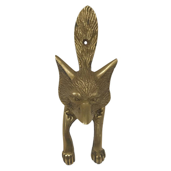 Antiqued Brass Fox Door Knocker - 6 1/4 “ - Little Boho Valley
