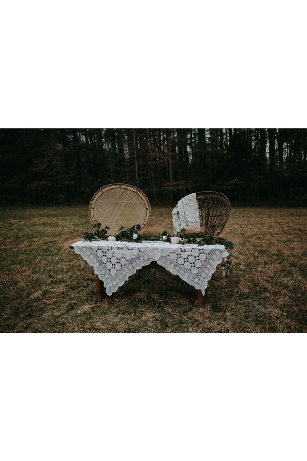 BROWN ORNATE PEACOCK CHAIR - RENTAL - Little Boho Valley