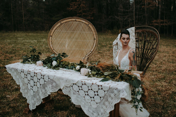 BROWN ORNATE PEACOCK CHAIR - RENTAL - Little Boho Valley