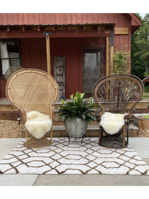 BROWN ORNATE PEACOCK CHAIR - RENTAL - Little Boho Valley