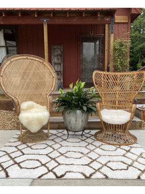 Golden Rattan Peacock Chair - Rental - Little Boho Valley