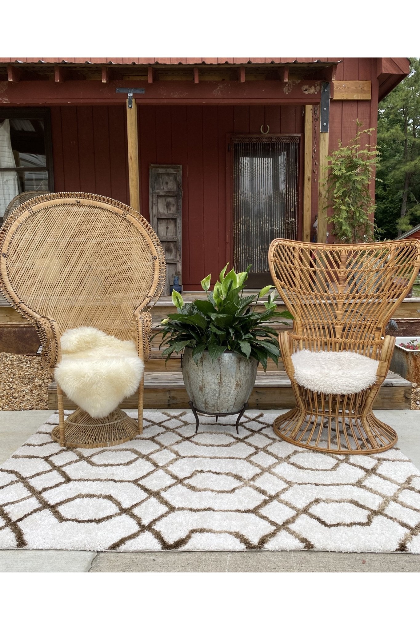 Golden Rattan Peacock Chair - Rental - Little Boho Valley