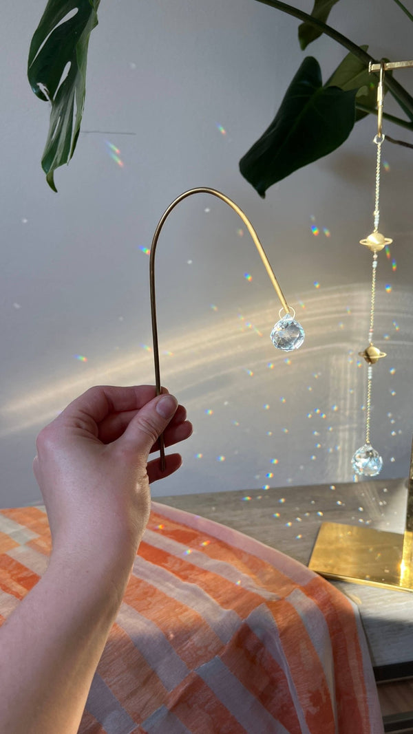 Ombra & Luce - Arched Plant Stake Suncatcher, Indoor Plant Pot Decoration - Little Boho Valley