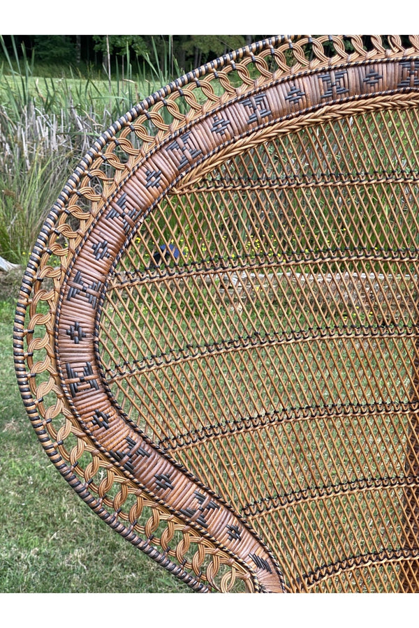 Ornate Rust Brown Peacock Chair - Rental - Little Boho Valley